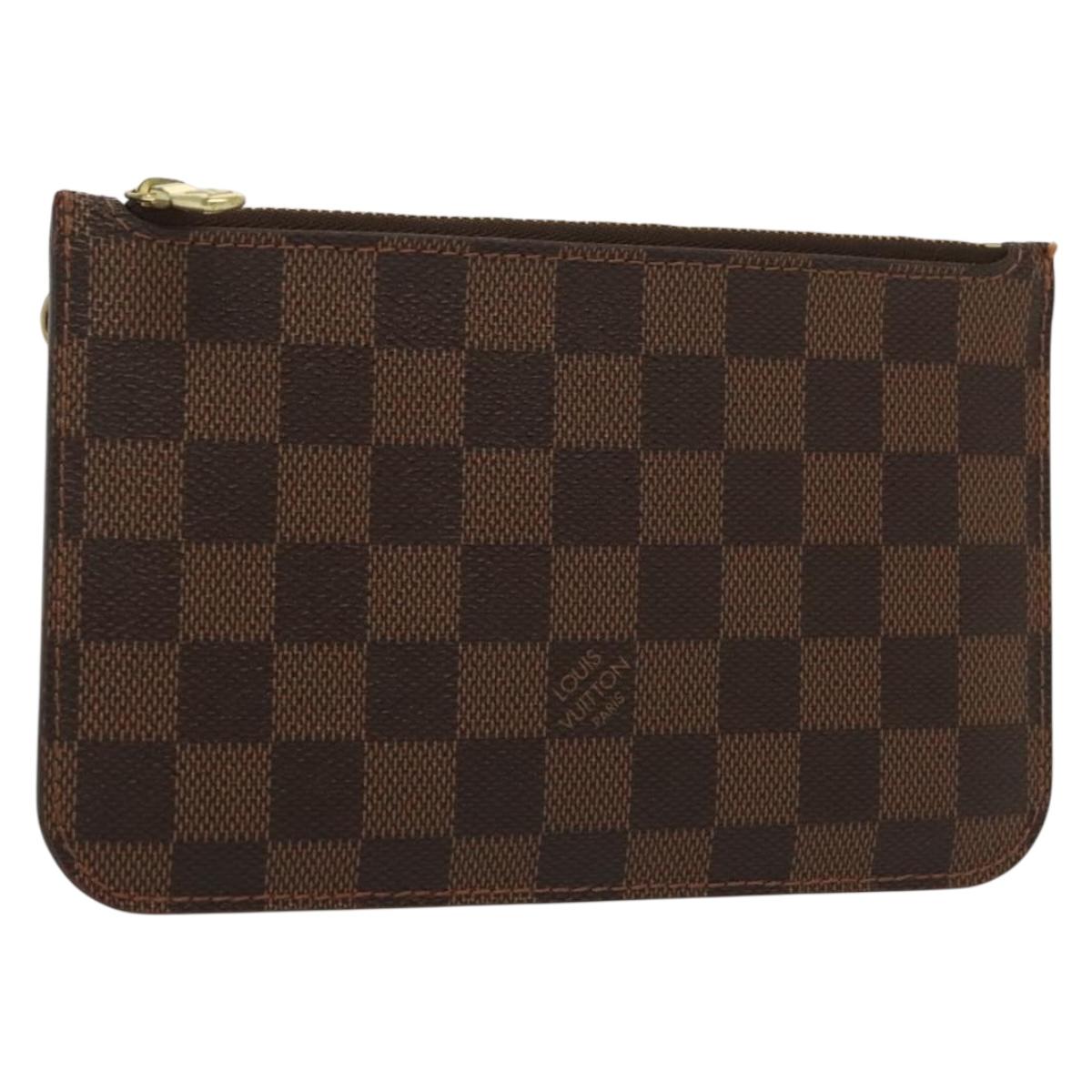 LOUIS VUITTON Damier Ebene Neverfull PM Pouch LV Auth 134681