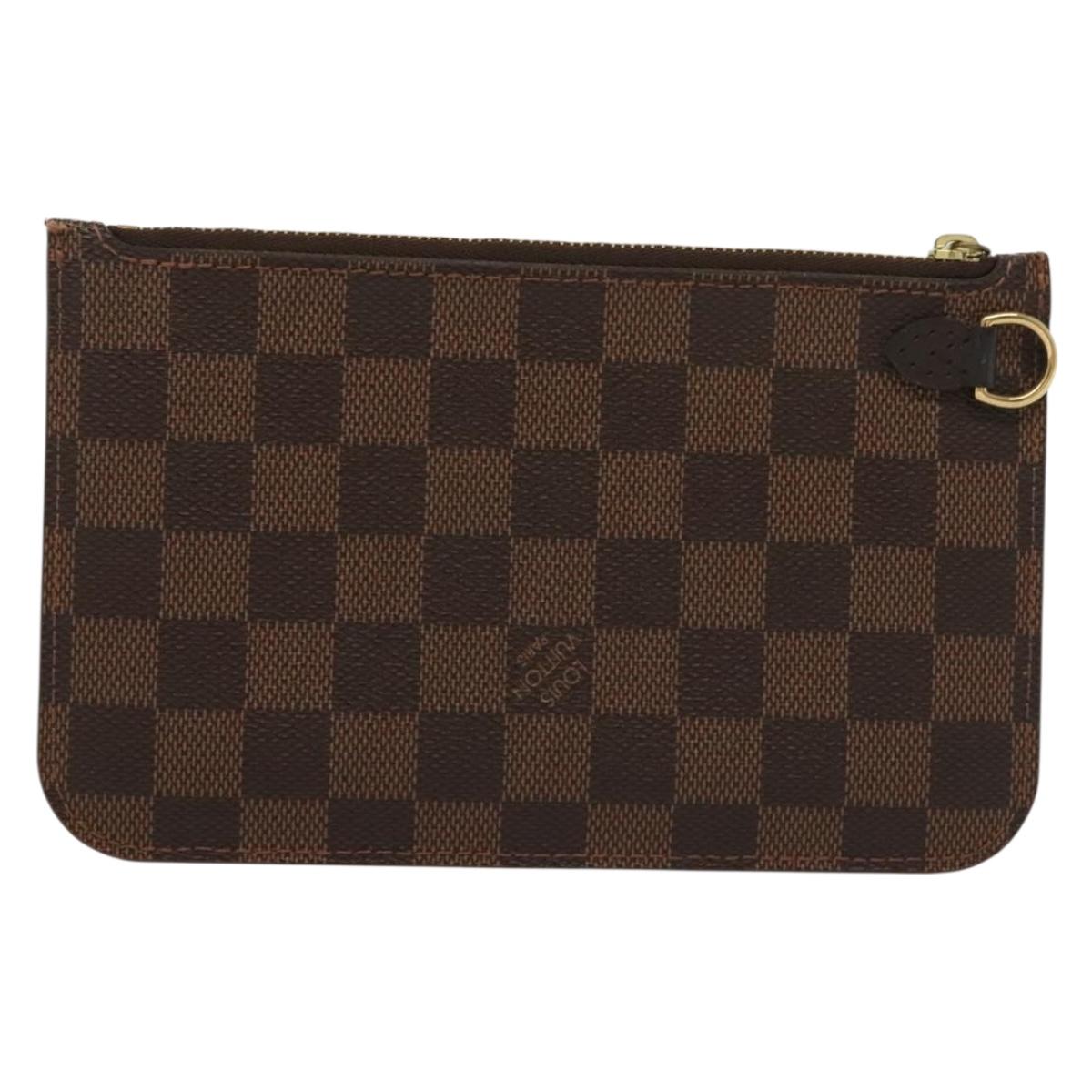 LOUIS VUITTON Damier Ebene Neverfull PM Pouch LV Auth 134681