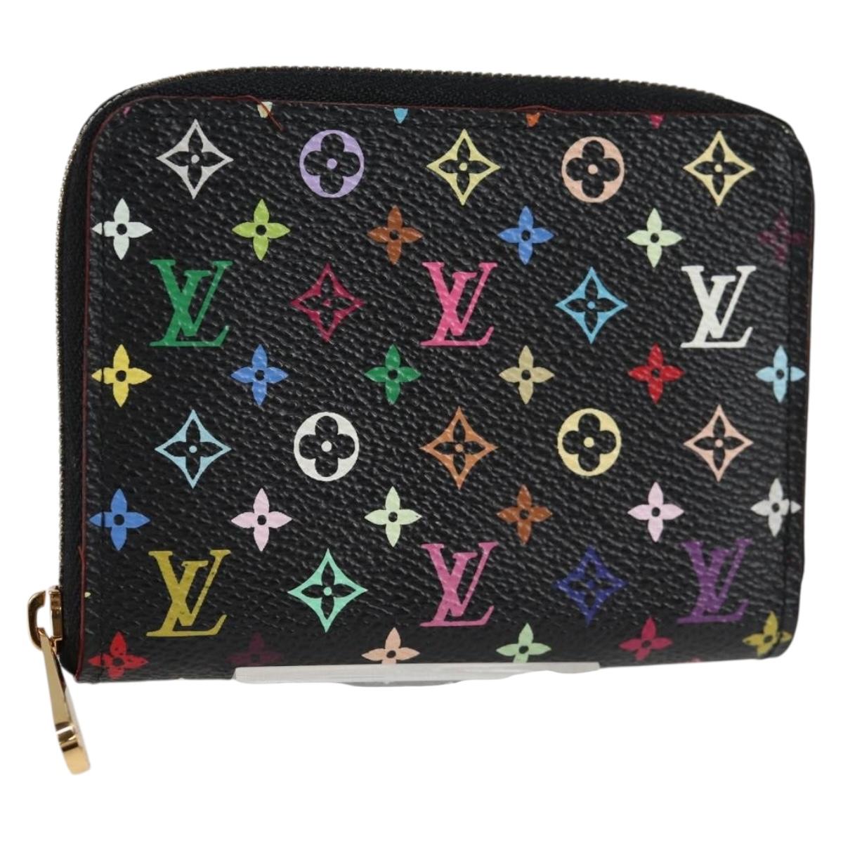 LOUIS VUITTON Monogram Multicolor Zippy Coin Purse Black M93740 LV Auth 134682V
