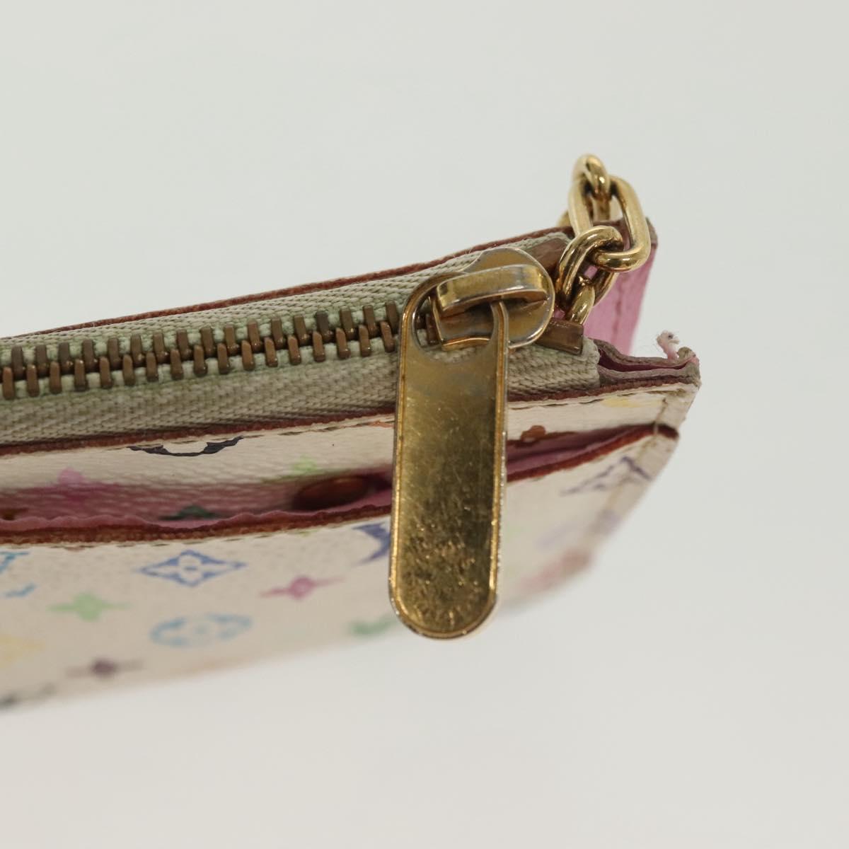 LOUIS VUITTON Monogram Multicolor Pochette Cles NM White M93734 LV Auth 134683