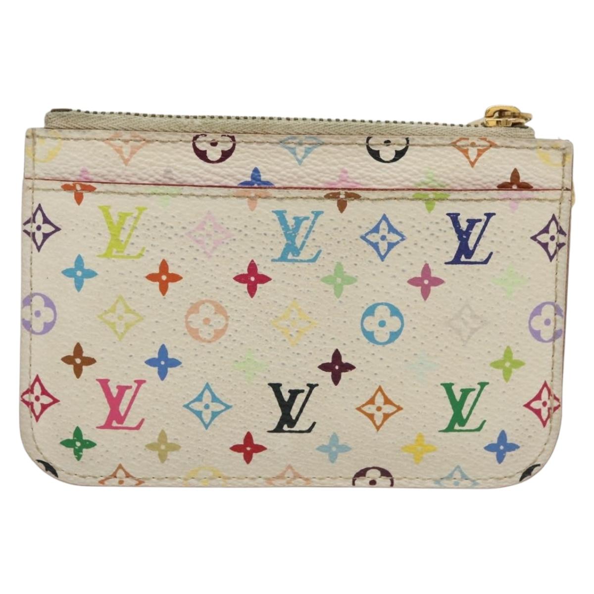 LOUIS VUITTON Monogram Multicolor Pochette Cles NM White M93734 LV Auth 134683