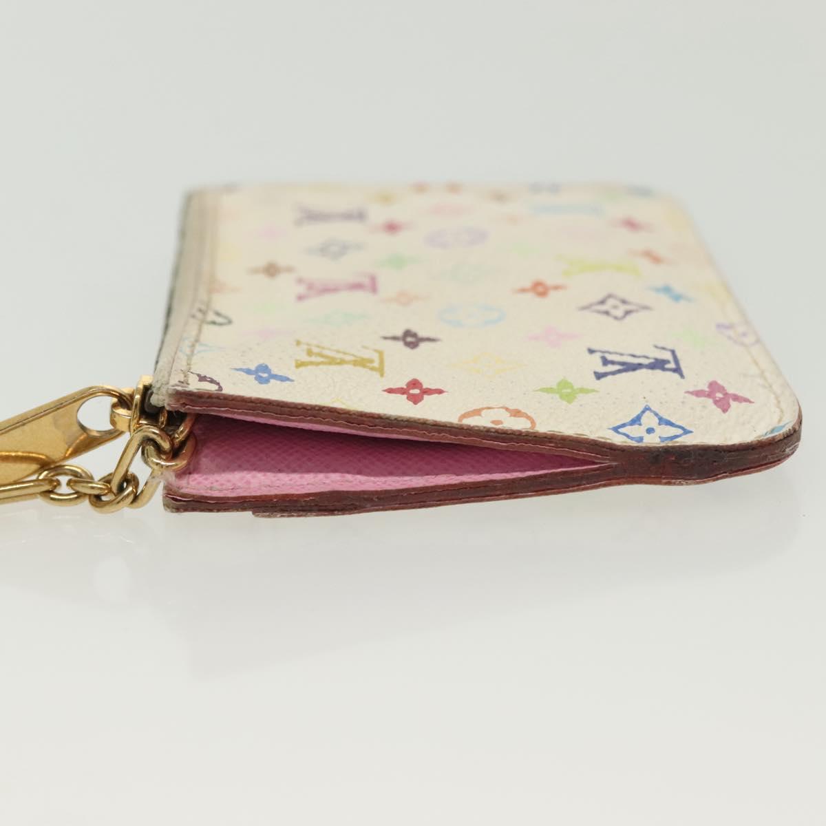 LOUIS VUITTON Monogram Multicolor Pochette Cles NM White M93734 LV Auth 134683