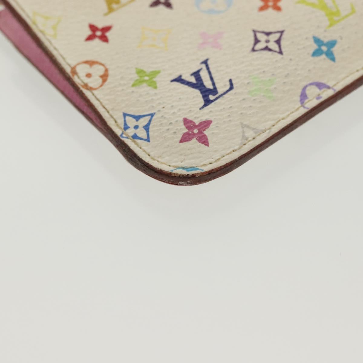 LOUIS VUITTON Monogram Multicolor Pochette Cles NM White M93734 LV Auth 134683