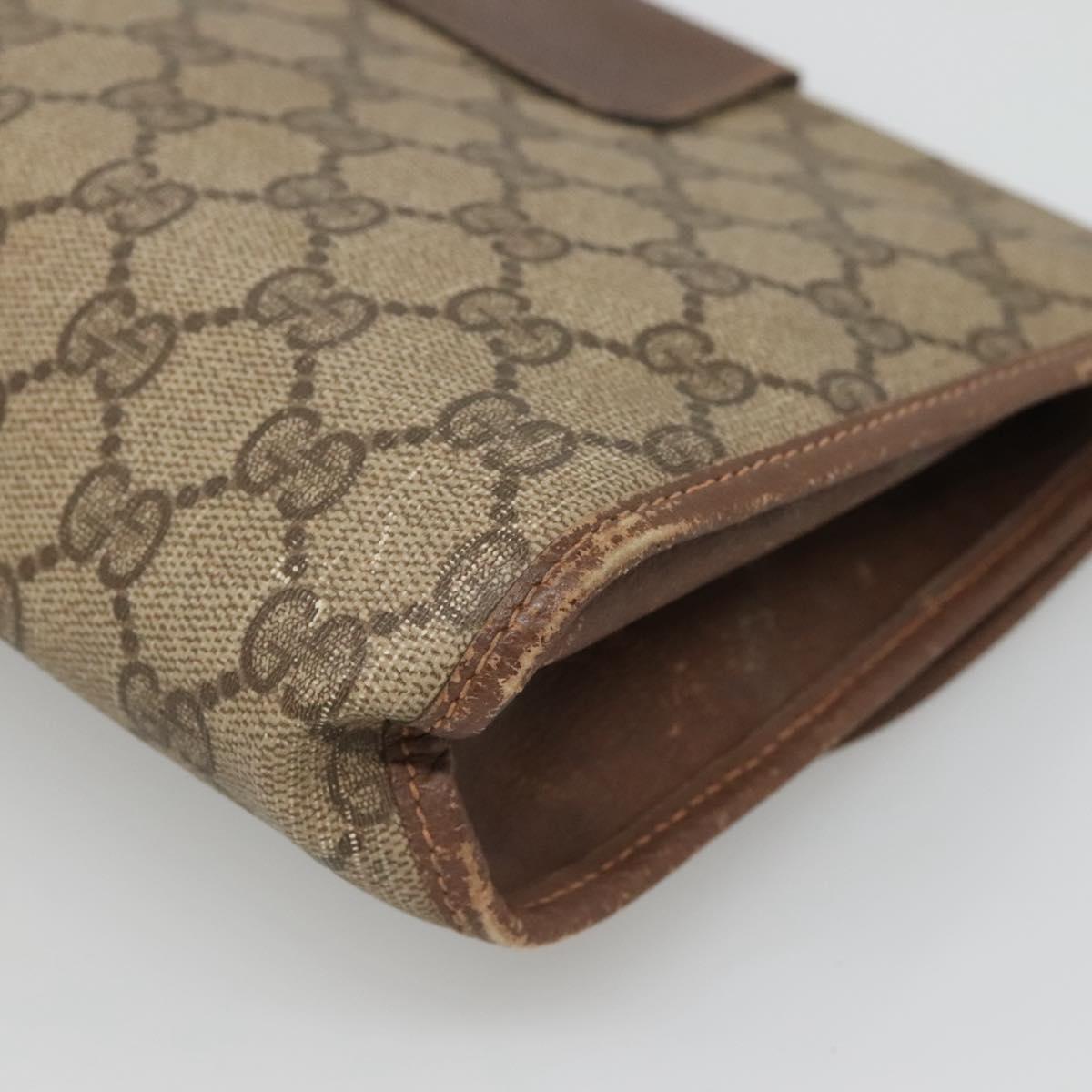 GUCCI GG Supreme Web Sherry Line Bag PVC Beige Brown 89 01 030 Auth 134738