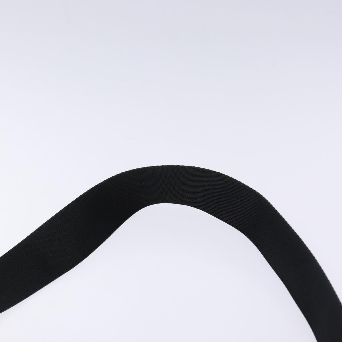 PRADA Shoulder Bag Nylon Leather Black Silver Auth 134740