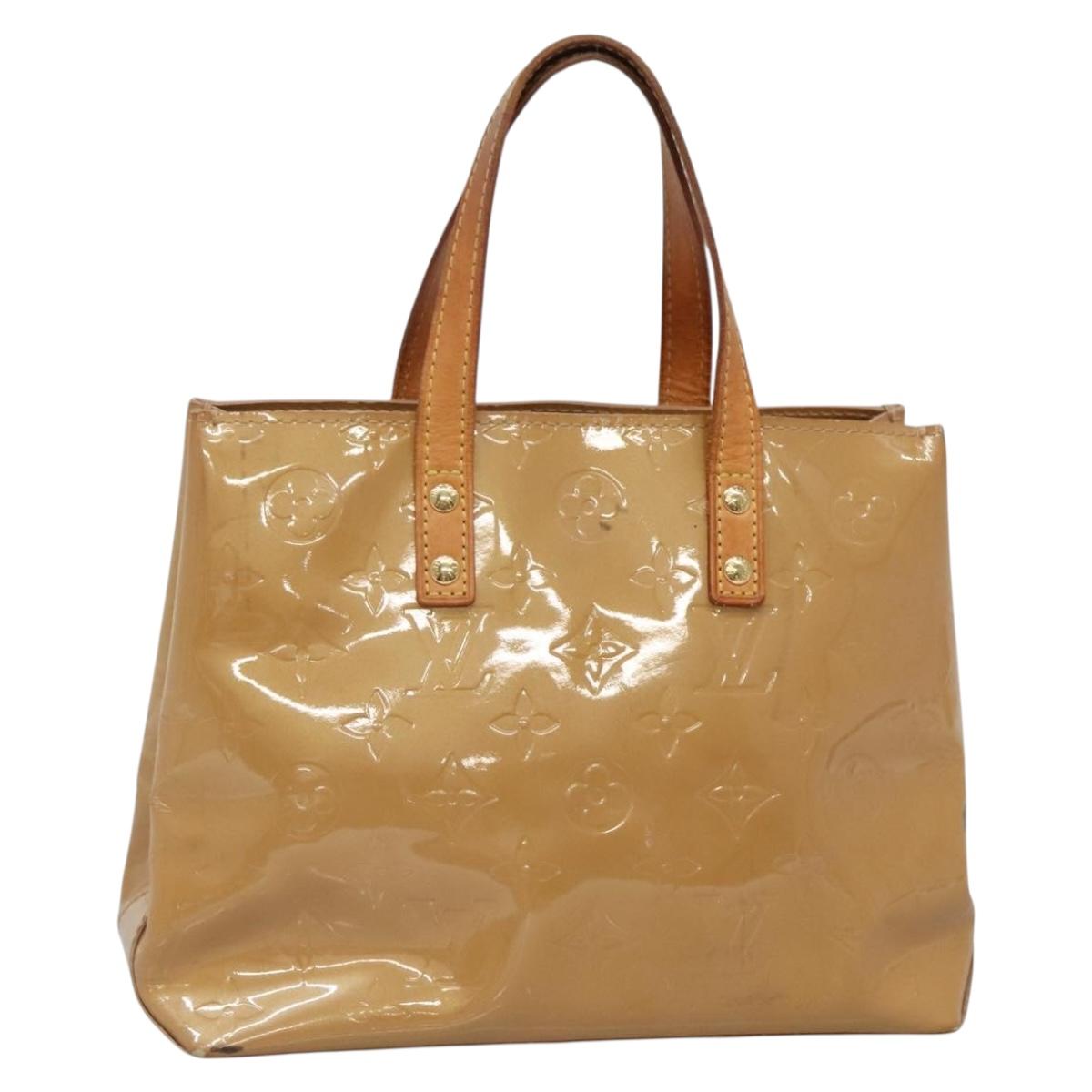 LOUIS VUITTON Monogram Vernis Reade PM Hand Bag Noisette M91334 LV Auth 134756