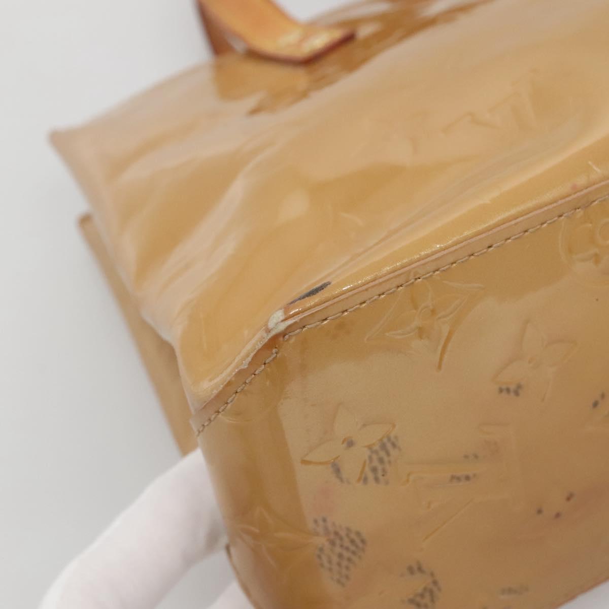 LOUIS VUITTON Monogram Vernis Reade PM Hand Bag Noisette M91334 LV Auth 134756
