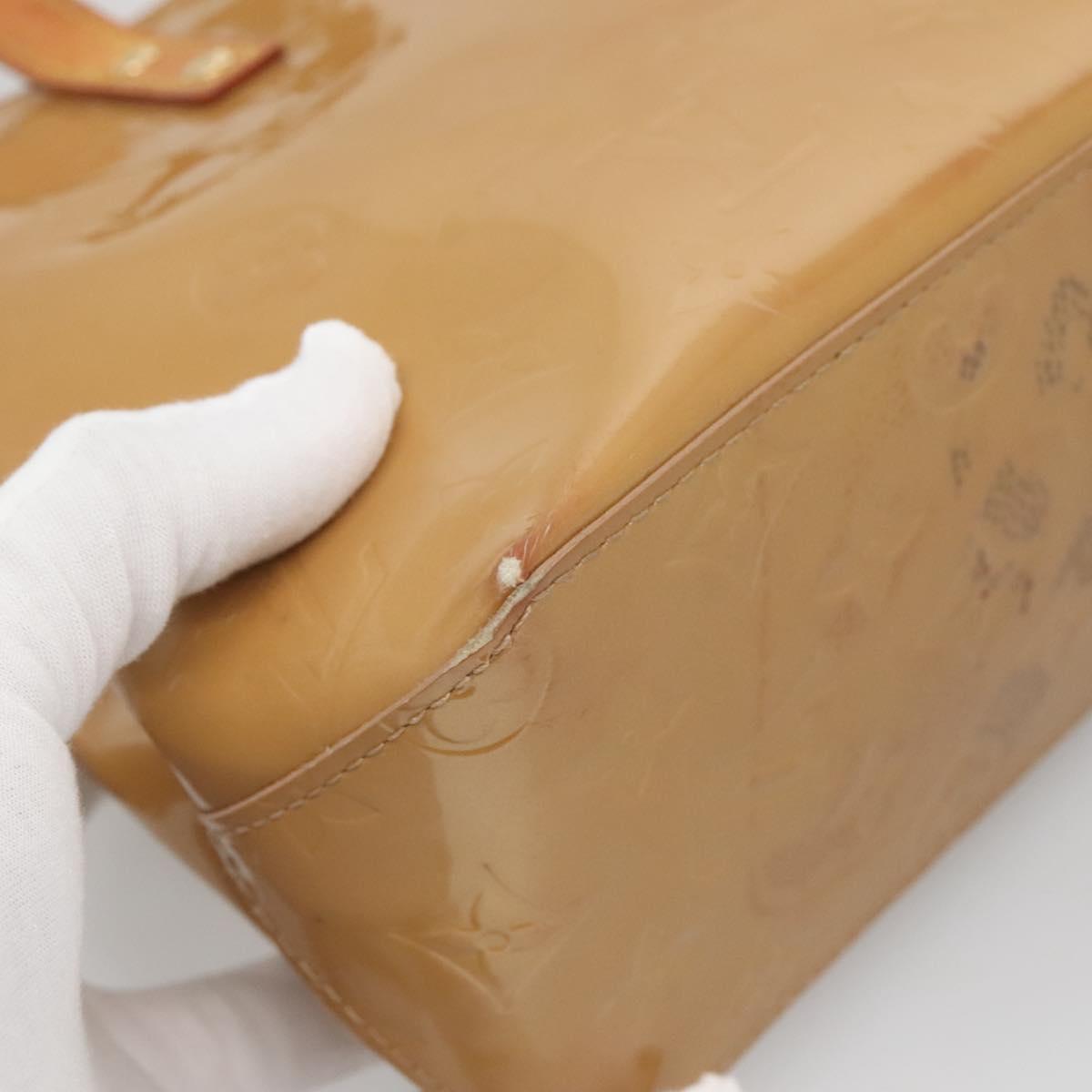LOUIS VUITTON Monogram Vernis Reade PM Hand Bag Noisette M91334 LV Auth 134756