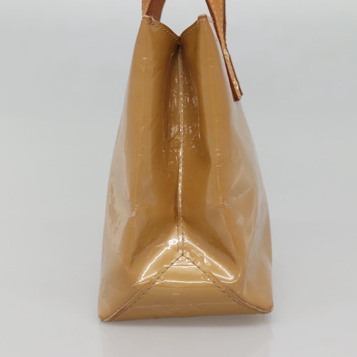 LOUIS VUITTON Monogram Vernis Reade PM Hand Bag Noisette M91334 LV Auth 134756