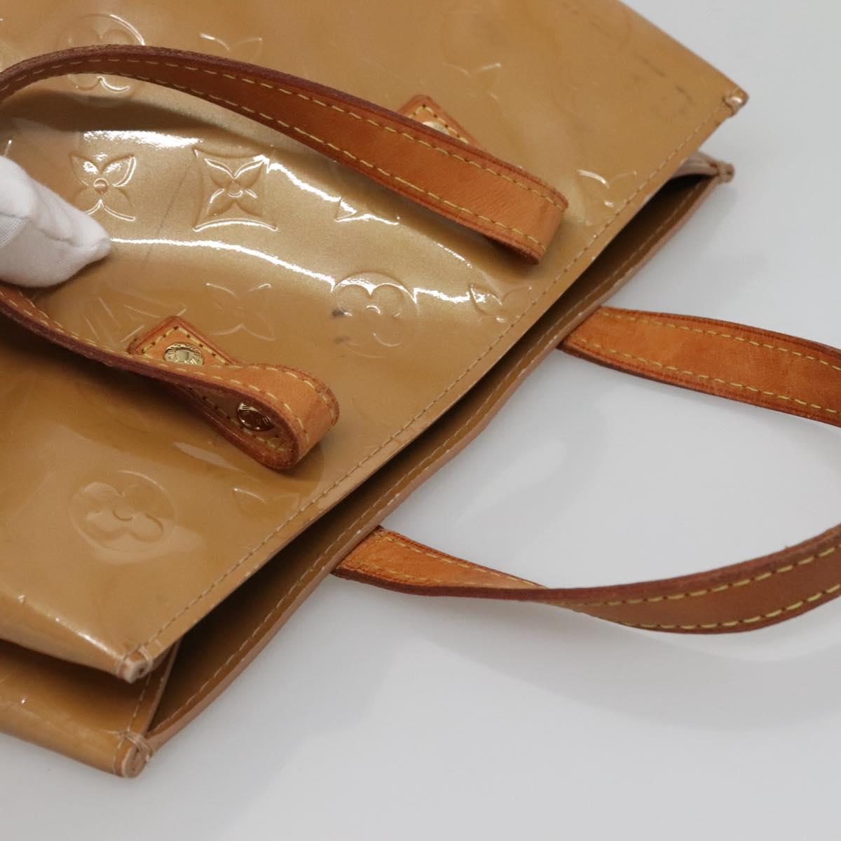 LOUIS VUITTON Monogram Vernis Reade PM Hand Bag Noisette M91334 LV Auth 134756