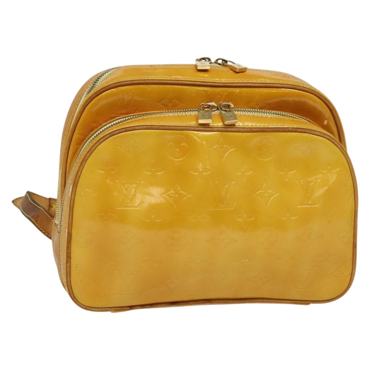 LOUIS VUITTON Monogram Vernis Marley Backpack Yellow M91040 LV Auth 134759