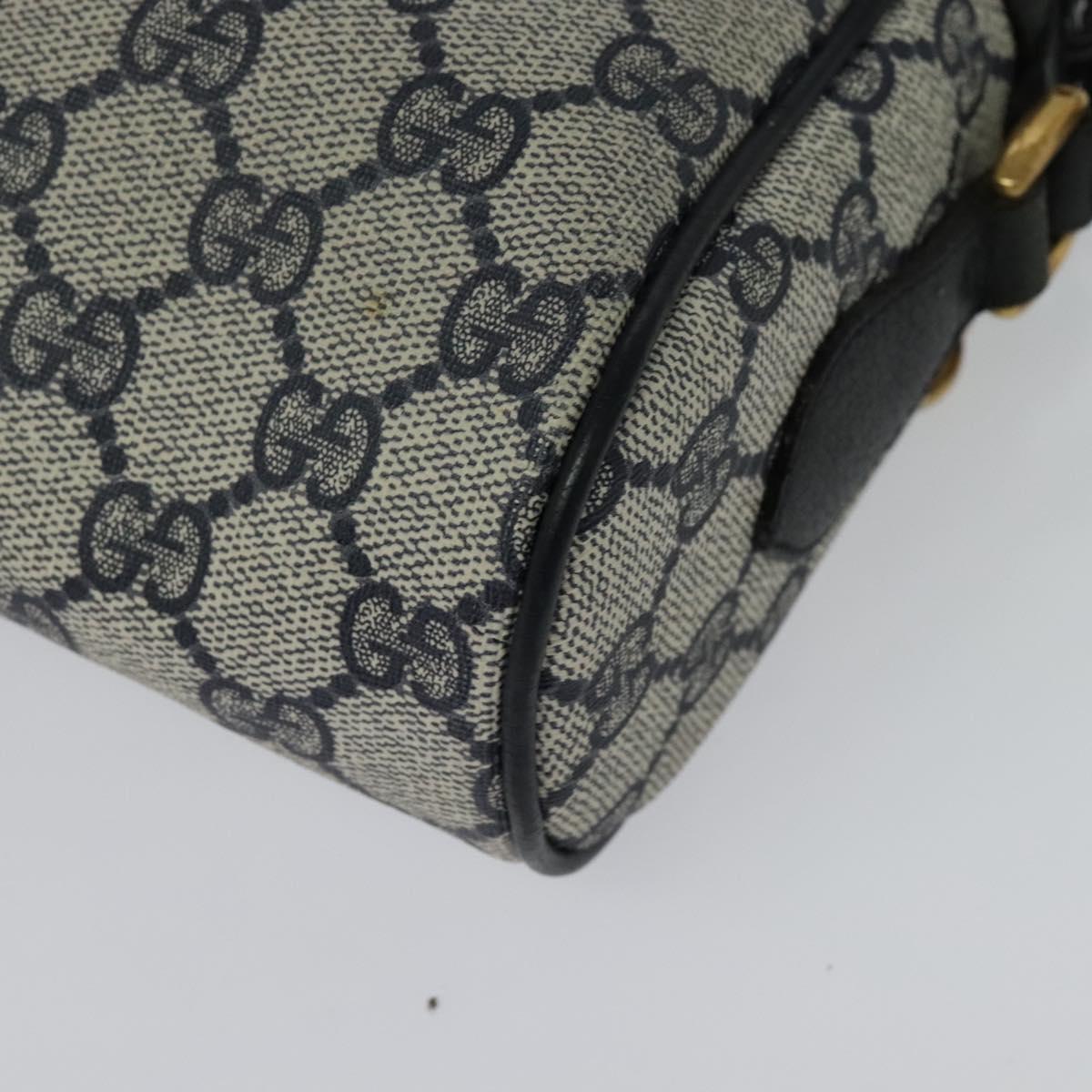 GUCCI GG Supreme Sherry Line Shoulder Bag PVC Navy Gold 68 02 004 Auth 134764
