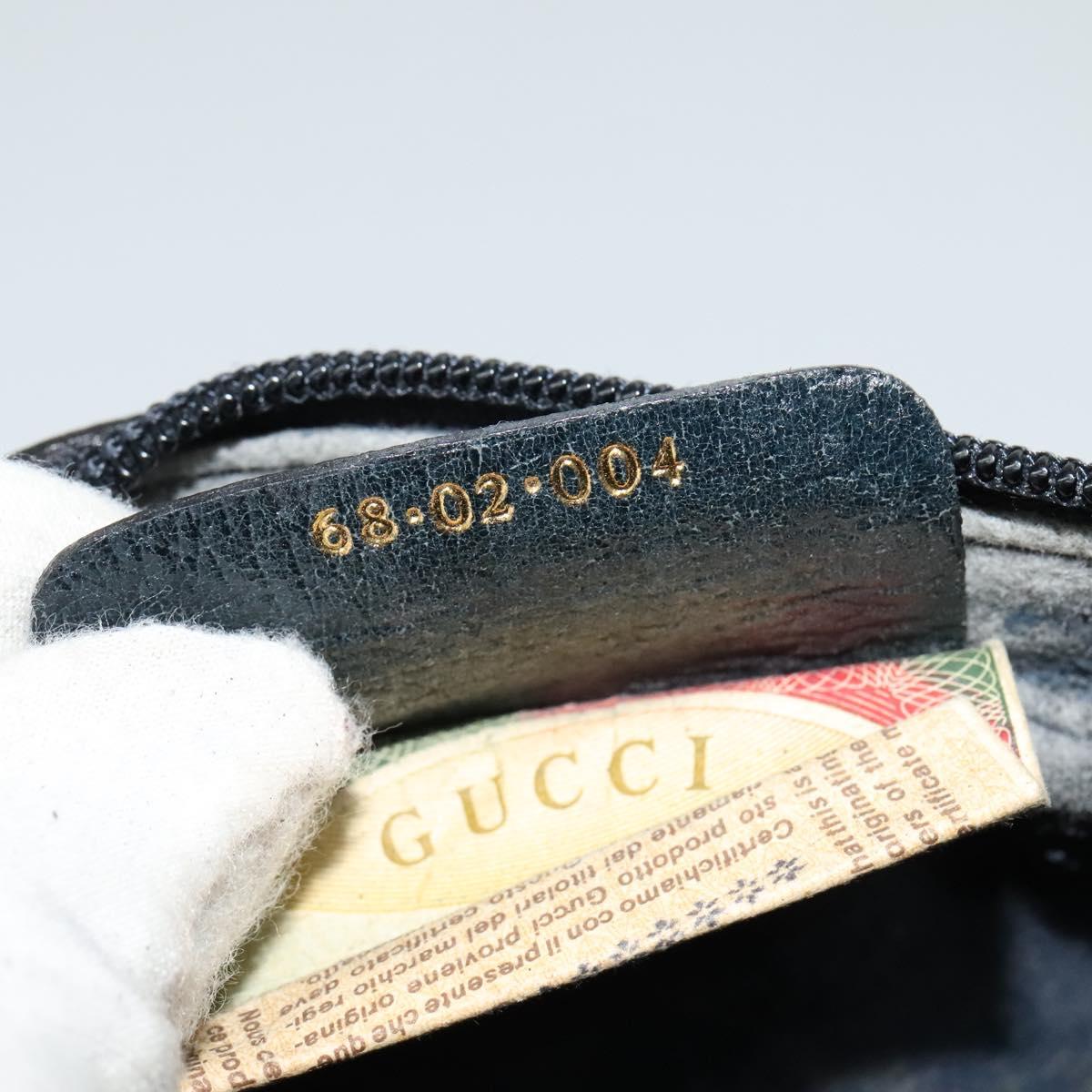 GUCCI GG Supreme Sherry Line Shoulder Bag PVC Navy Gold 68 02 004 Auth 134764