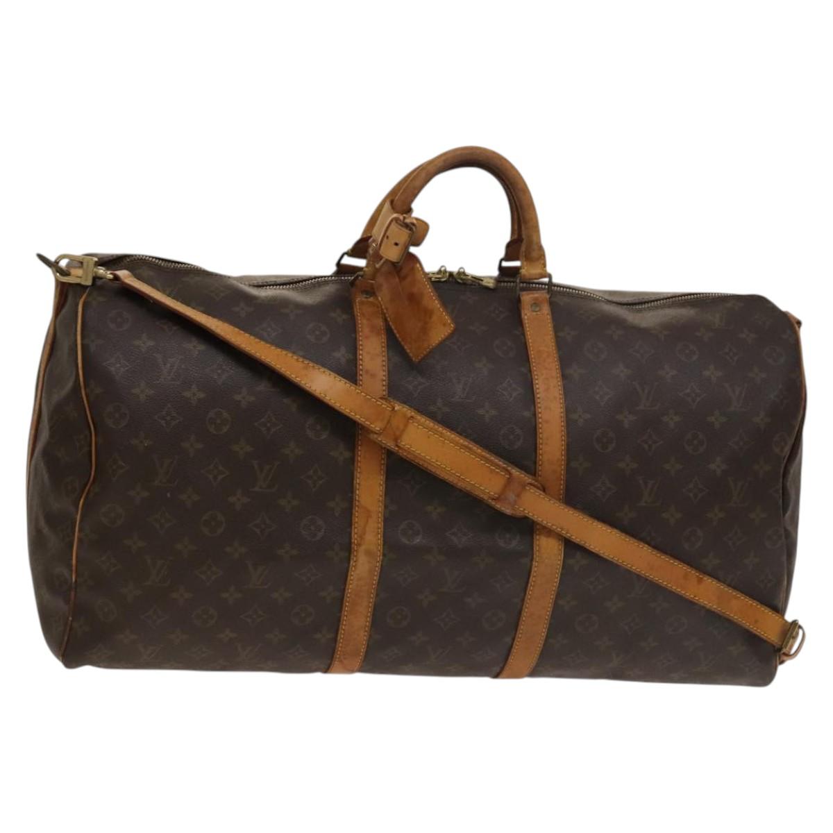 LOUIS VUITTON Monogram Keepall Bandouliere 60 Boston Bag M41412 LV Auth 134797