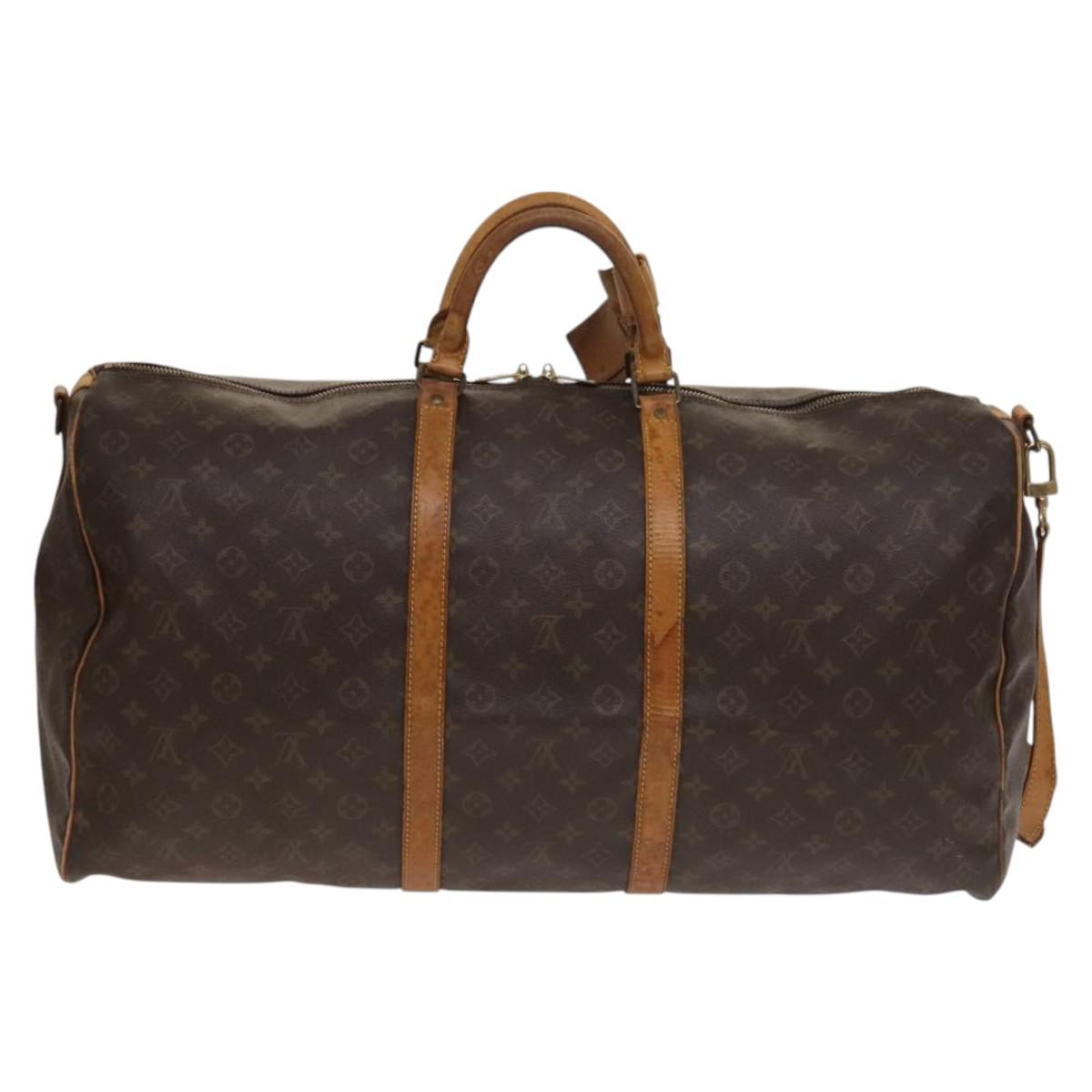 LOUIS VUITTON Monogram Keepall Bandouliere 60 Boston Bag M41412 LV Auth 134797