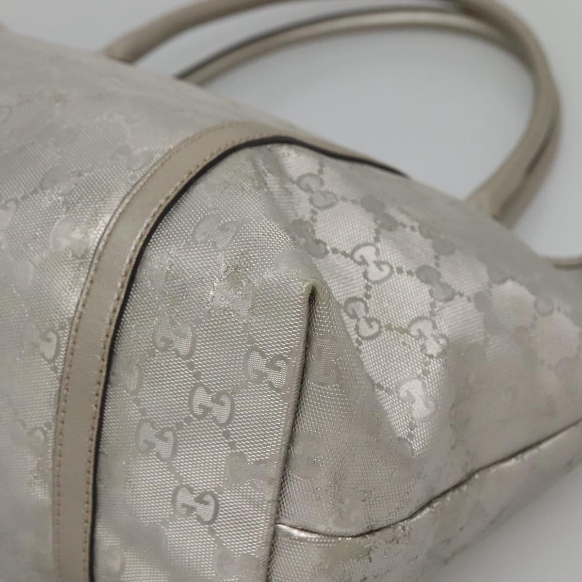 GUCCI GG implementation Tote Bag Silver 197953 Auth 134808