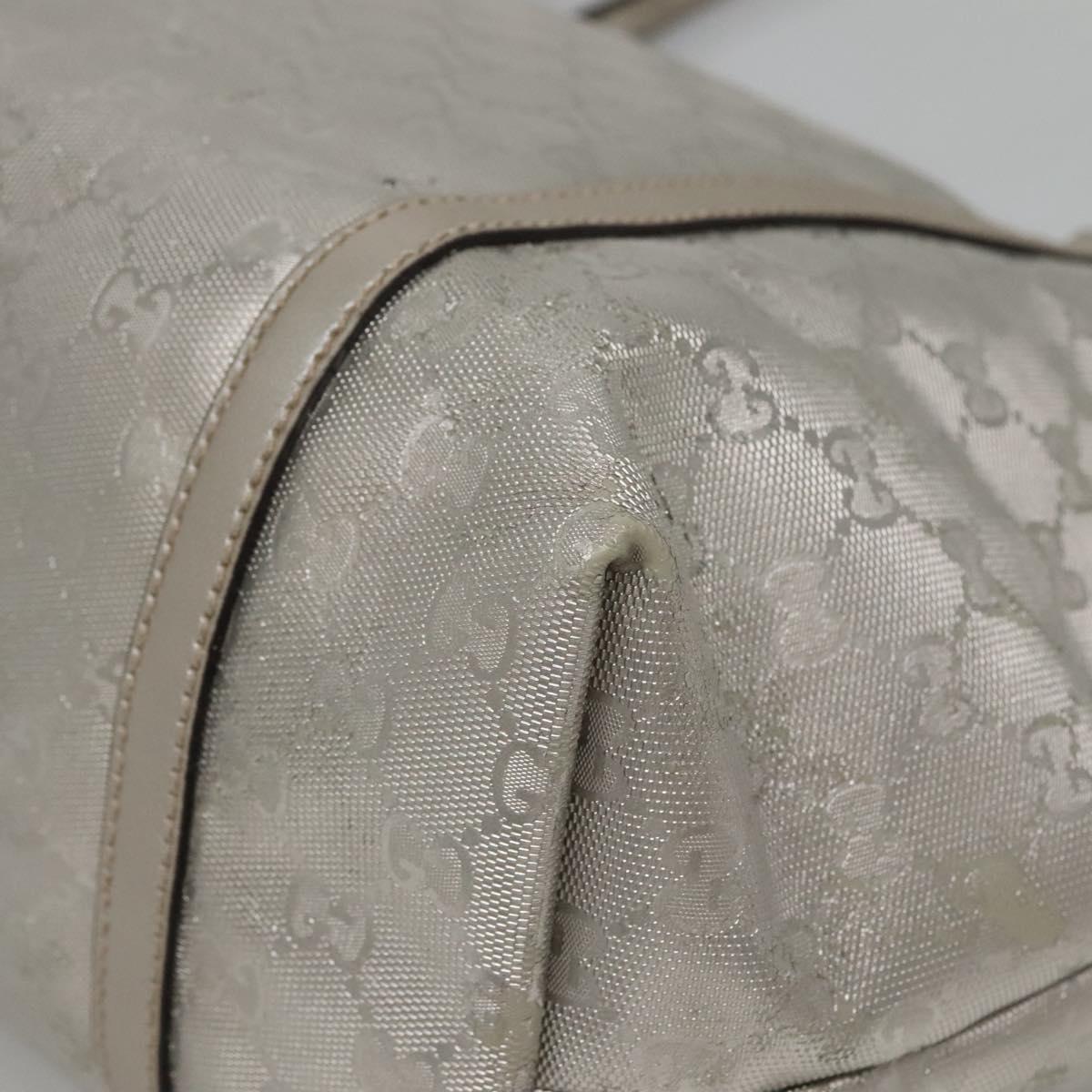 GUCCI GG implementation Tote Bag Silver 197953 Auth 134808