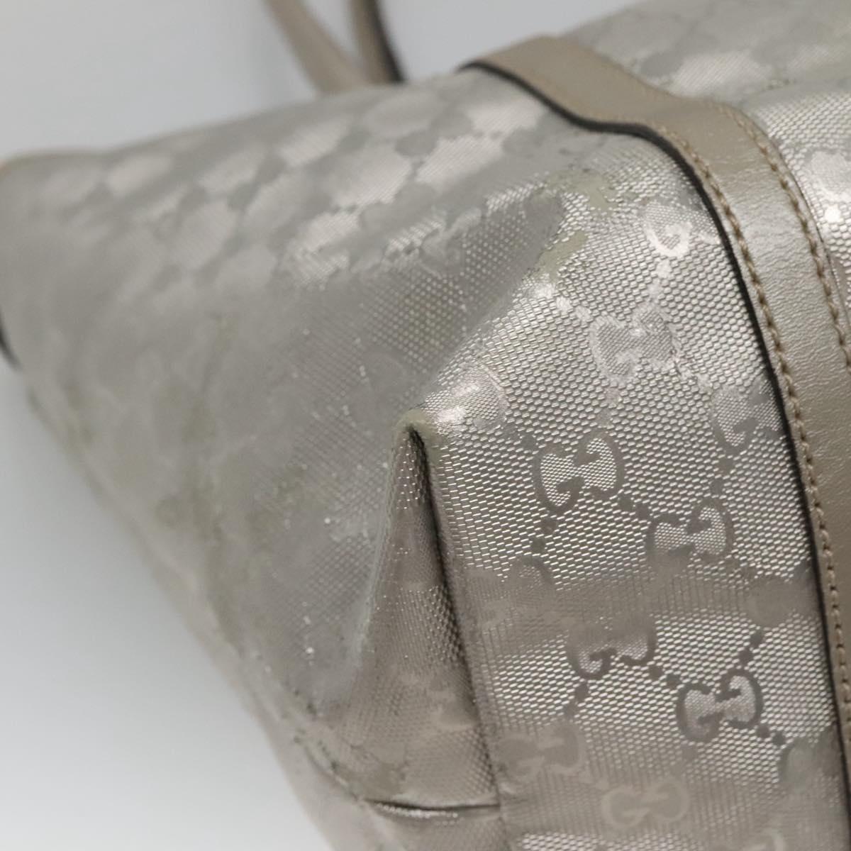 GUCCI GG implementation Tote Bag Silver 197953 Auth 134808