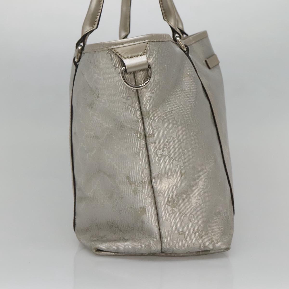 GUCCI GG implementation Tote Bag Silver 197953 Auth 134808