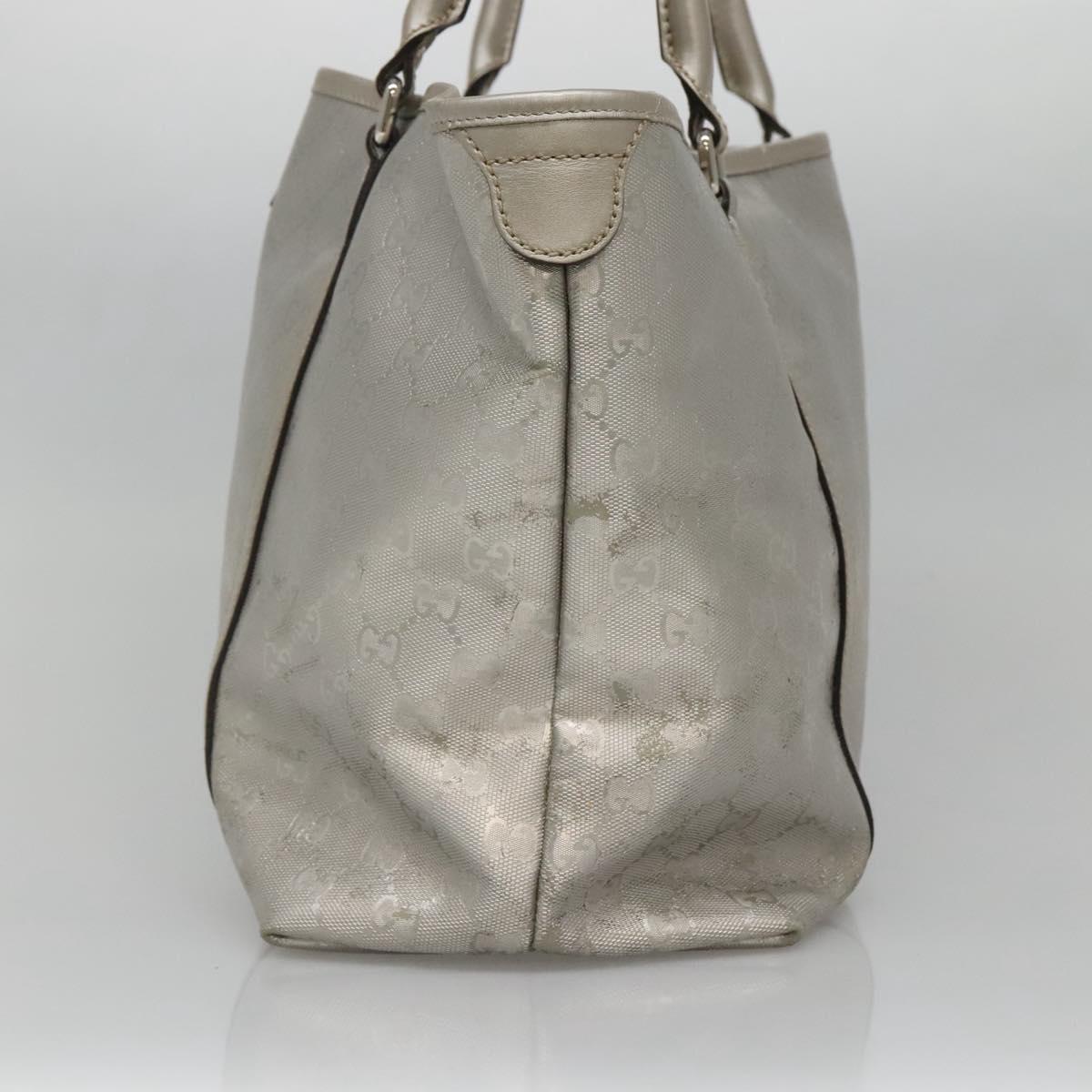 GUCCI GG implementation Tote Bag Silver 197953 Auth 134808