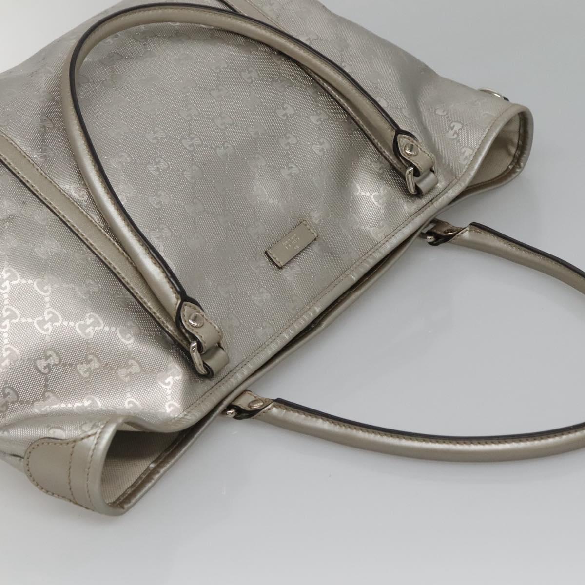 GUCCI GG implementation Tote Bag Silver 197953 Auth 134808