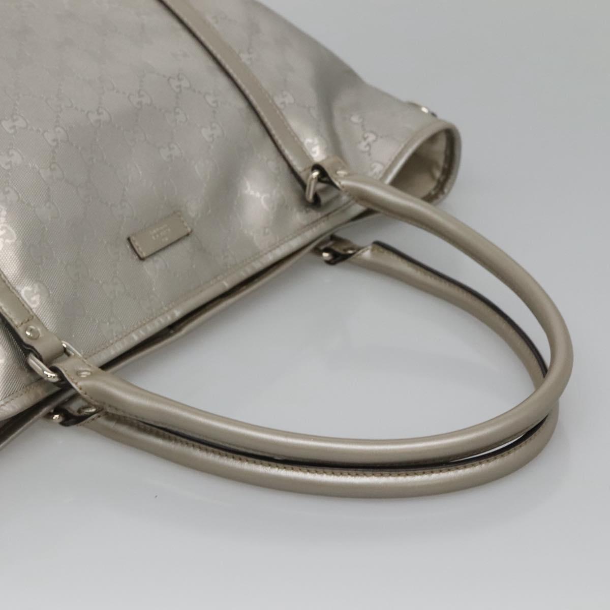GUCCI GG implementation Tote Bag Silver 197953 Auth 134808