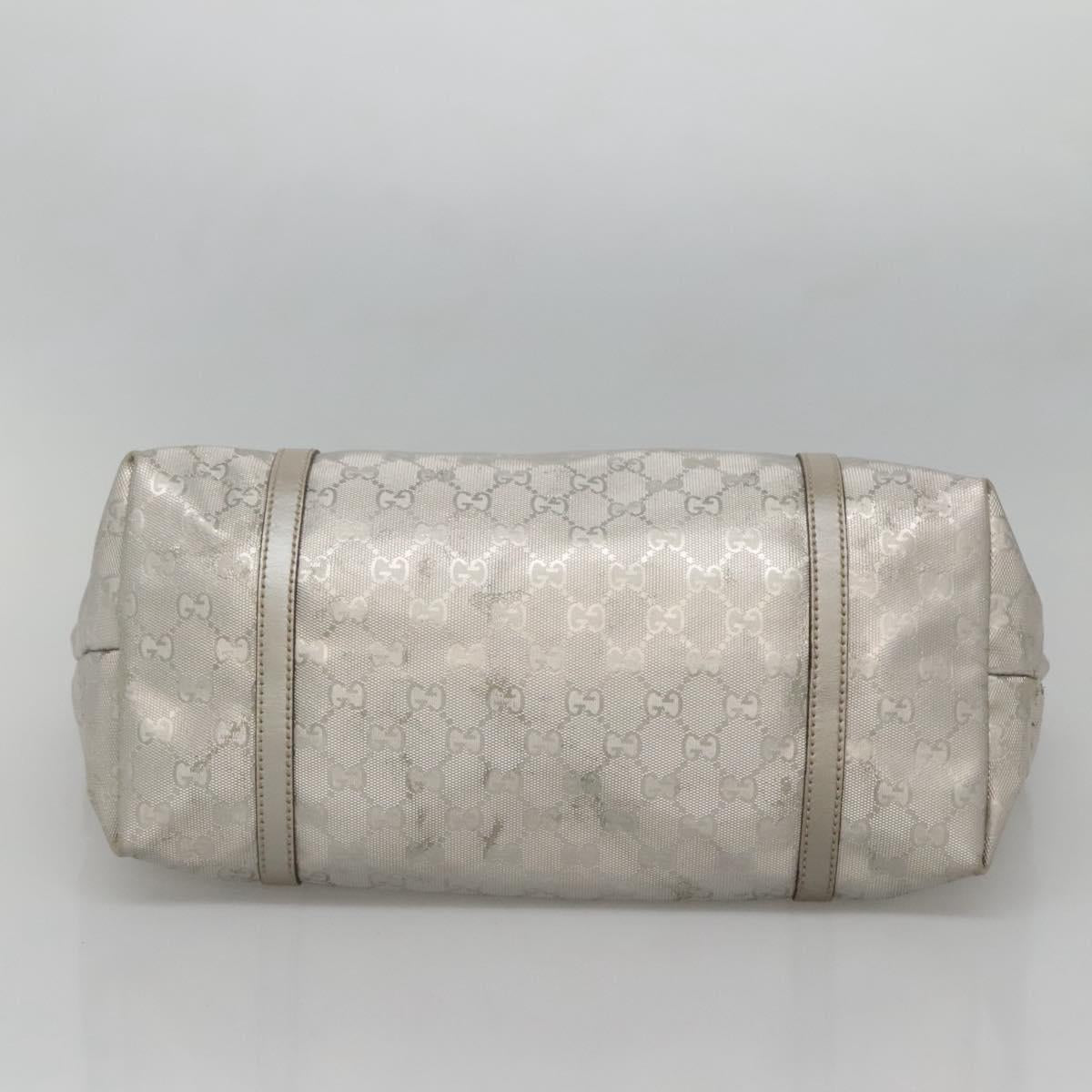 GUCCI GG implementation Tote Bag Silver 197953 Auth 134808