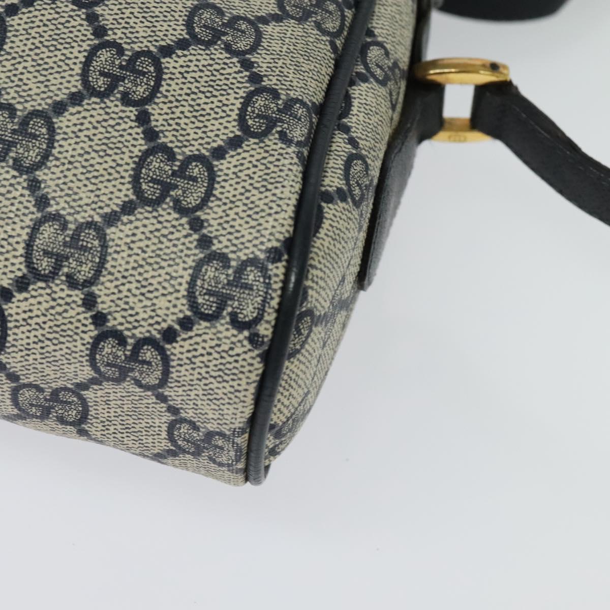 GUCCI GG Supreme Sherry Line Shoulder Bag PVC Navy Gold 120 02 004 Auth 134809