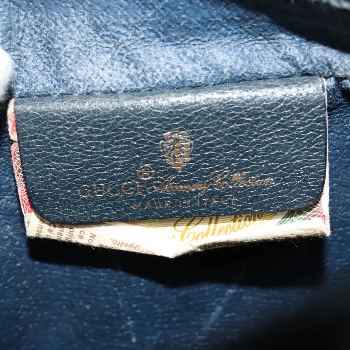 GUCCI GG Supreme Sherry Line Shoulder Bag PVC Navy Gold 120 02 004 Auth 134809