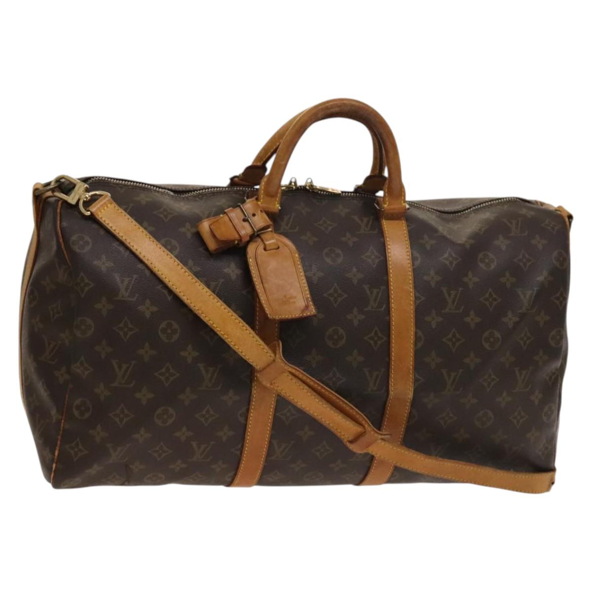 LOUIS VUITTON Monogram Keepall Bandouliere 50 Boston Bag M41416 LV Auth 134816