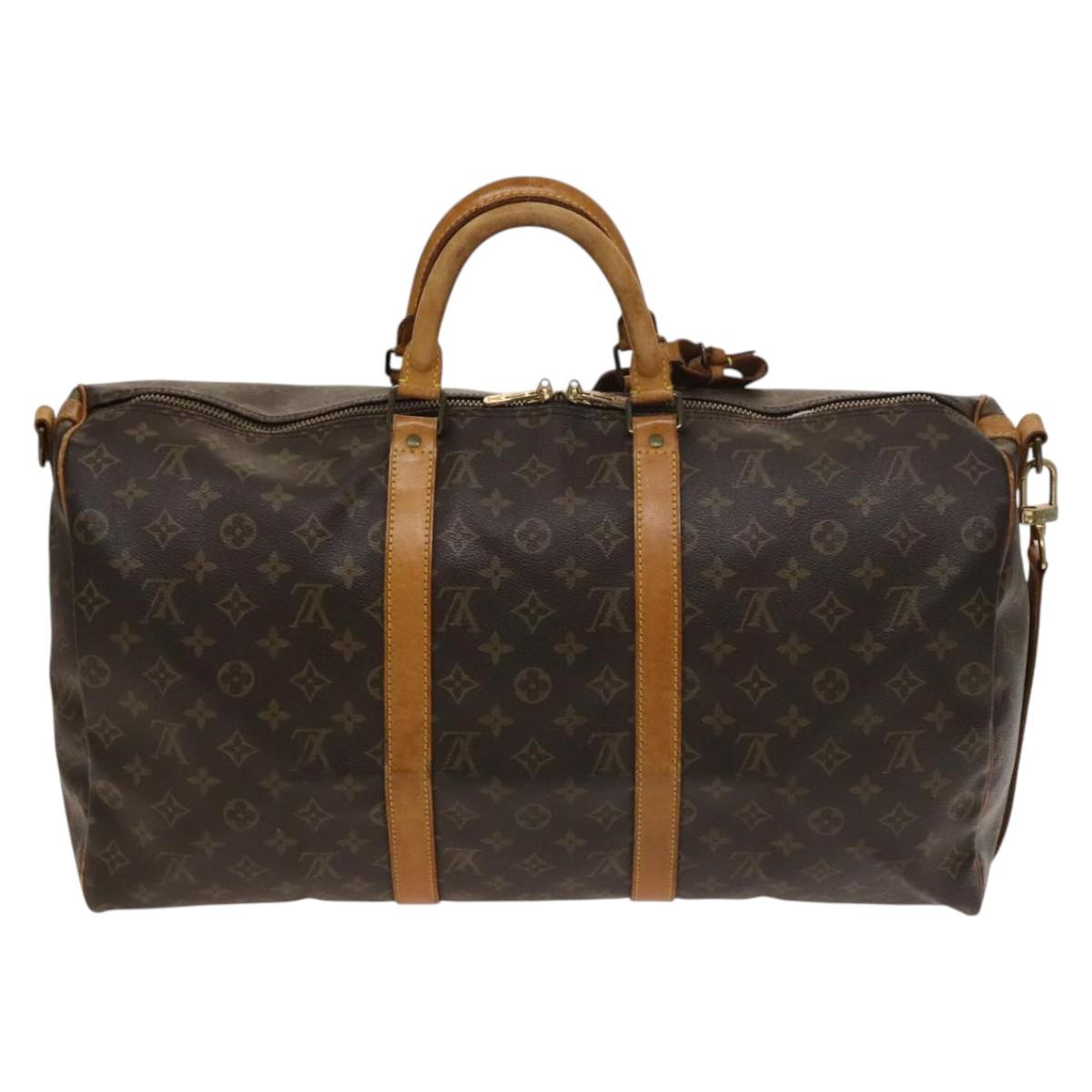 LOUIS VUITTON Monogram Keepall Bandouliere 50 Boston Bag M41416 LV Auth 134816