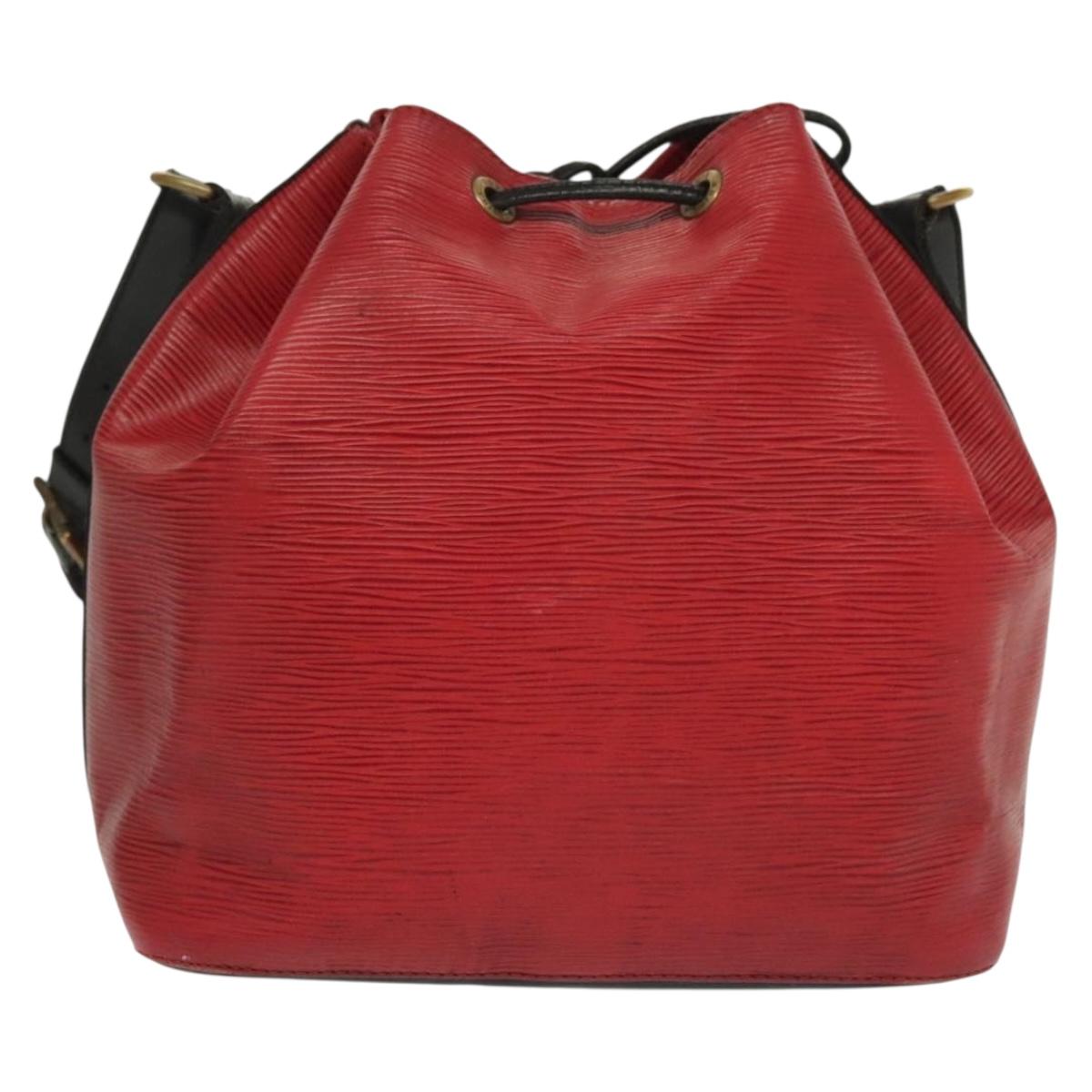 LOUIS VUITTON Epi Petit Noe Bag BiColor Black Red M44017 LV Auth 134840