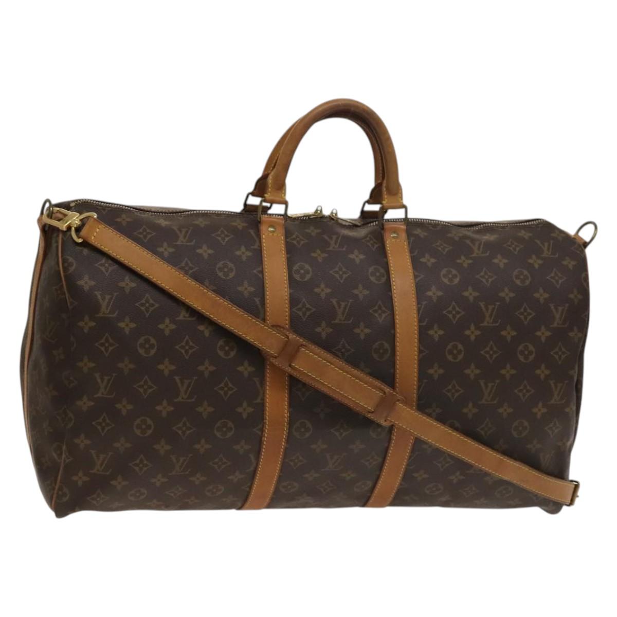 LOUIS VUITTON Monogram Keepall Bandouliere 55 Boston Bag M41414 LV Auth 134849