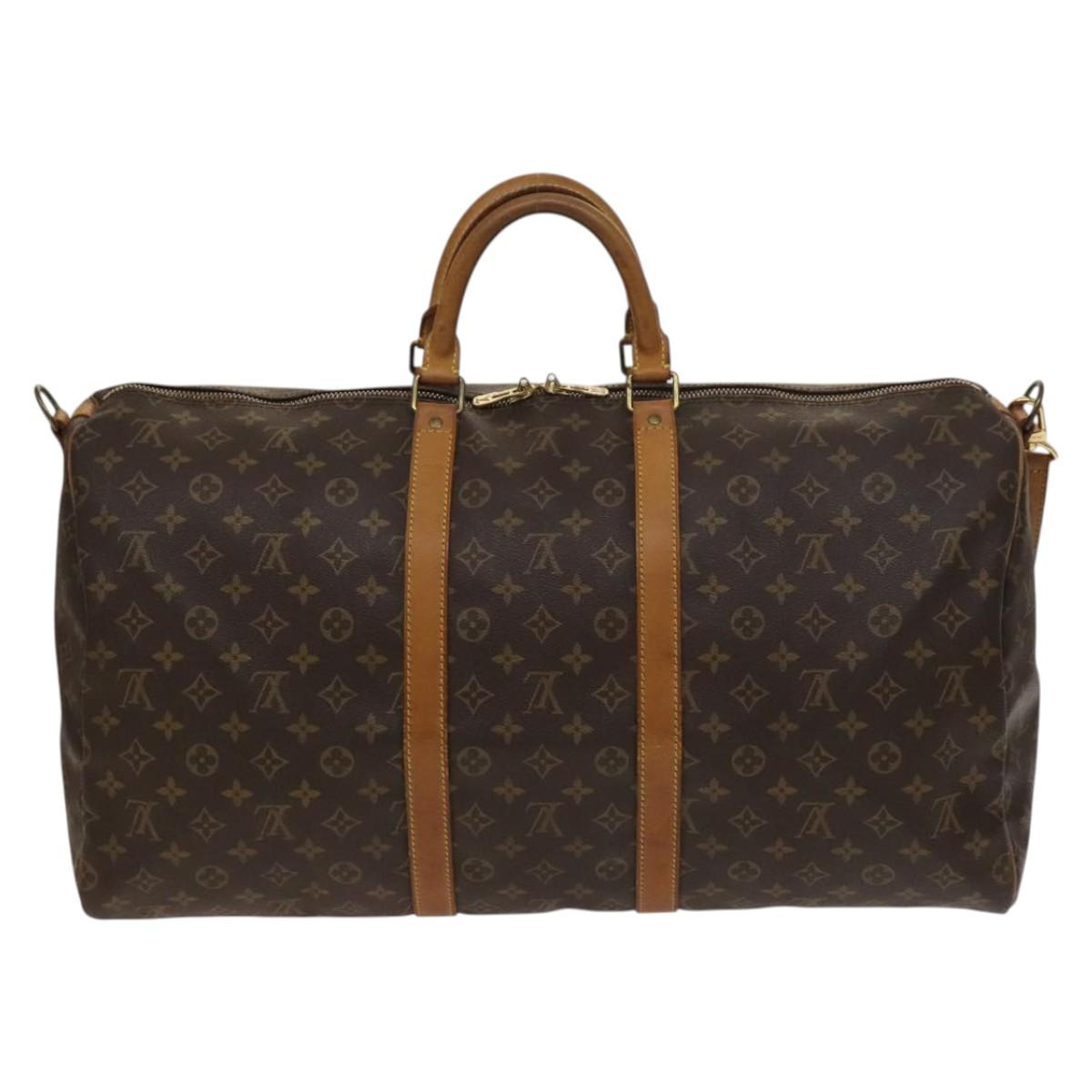 LOUIS VUITTON Monogram Keepall Bandouliere 55 Boston Bag M41414 LV Auth 134849