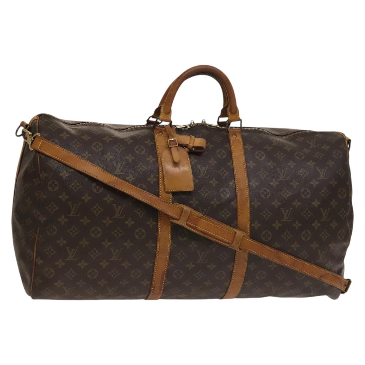 LOUIS VUITTON Monogram Keepall Bandouliere 60 Boston Bag M41412 LV Auth 134850