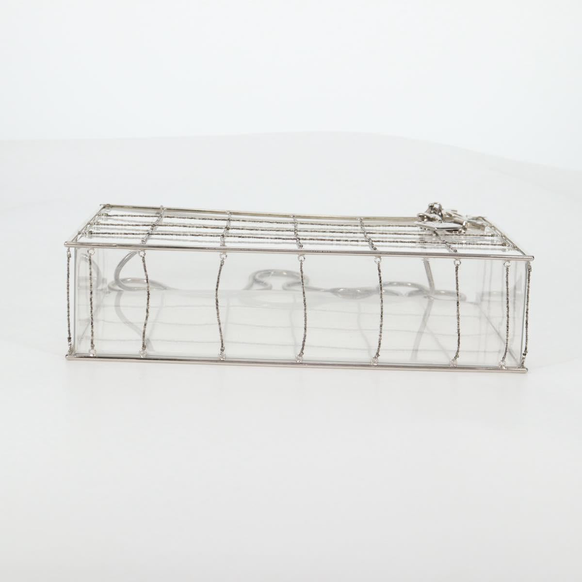 CHANEL Chain Tote Bag plastic Clear CC Auth 134859SM