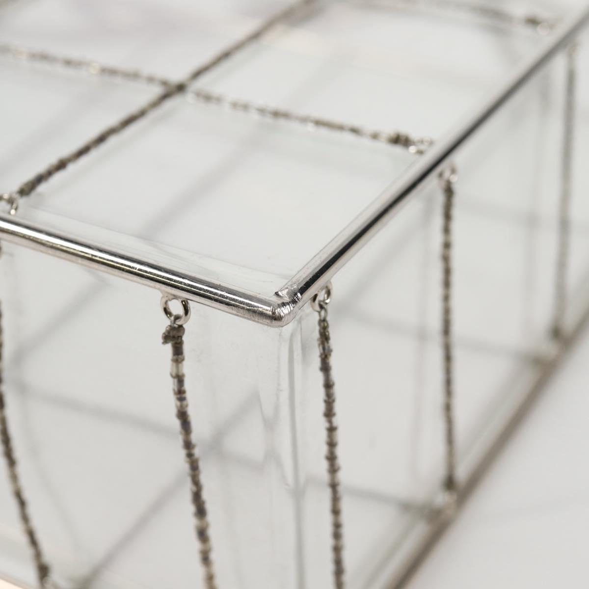 CHANEL Chain Tote Bag plastic Clear CC Auth 134859SM