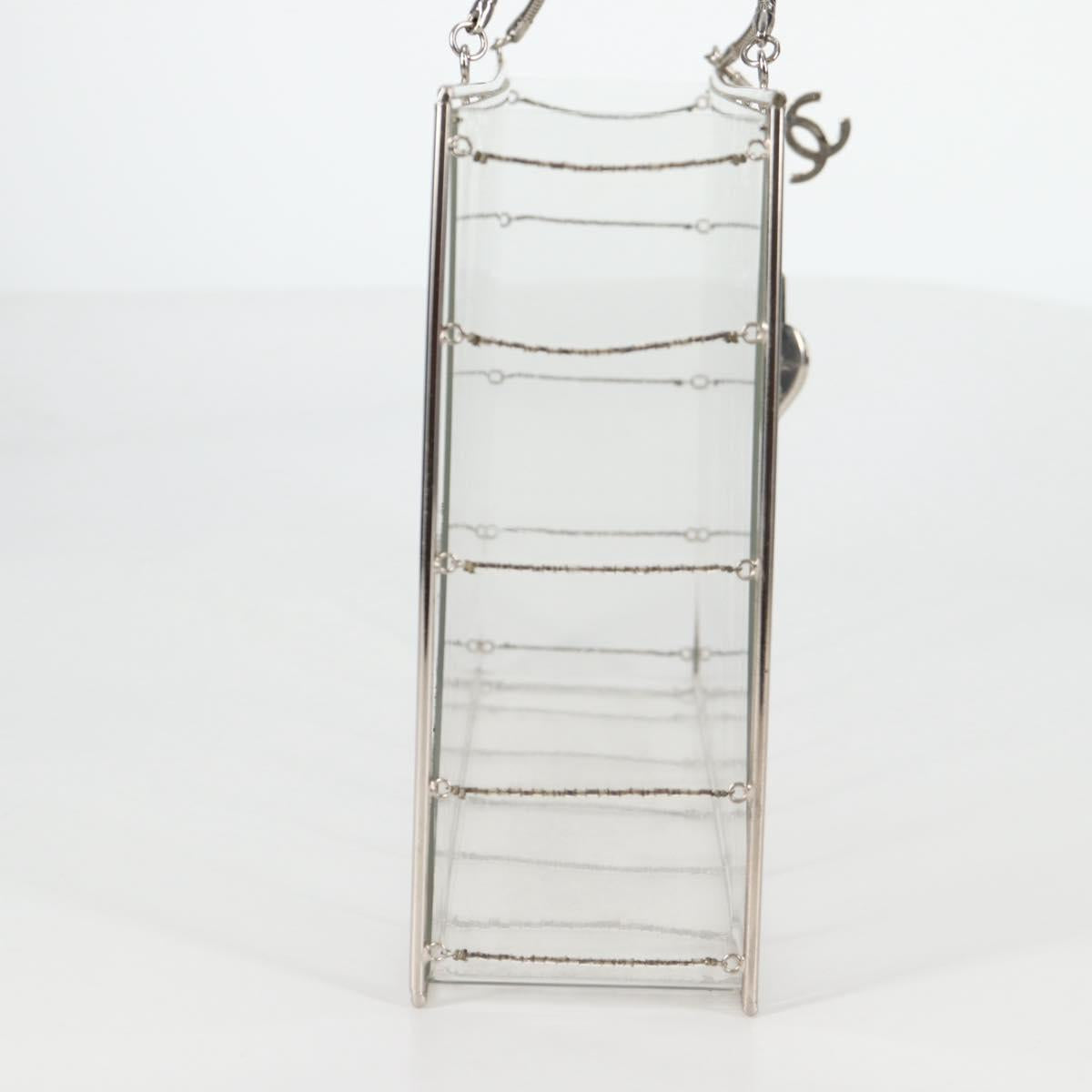 CHANEL Chain Tote Bag plastic Clear CC Auth 134859SM