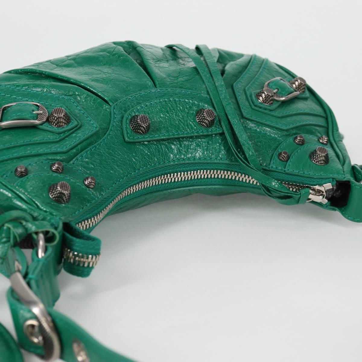 BALENCIAGA Le Cagole XS Shoulder Bag Leather 2way Green 671309 Auth 134862M