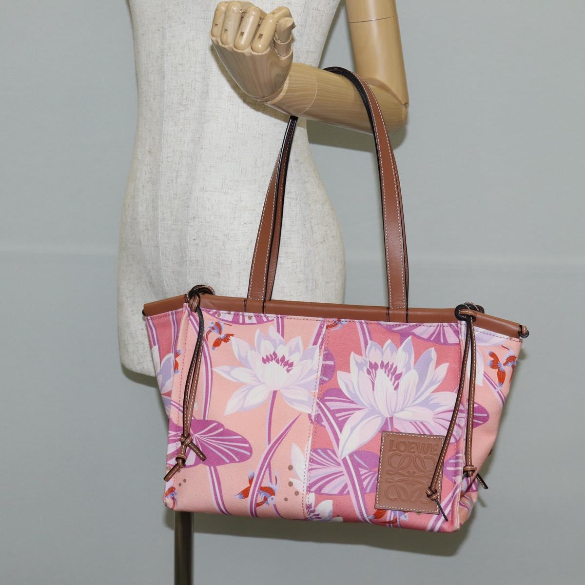 LOEWE Anagram Tote Bag Canvas Pink Auth 134869M