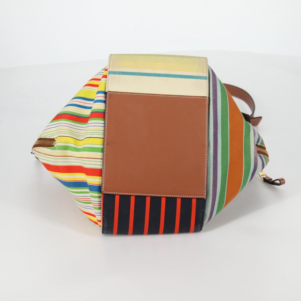 LOEWE Hand Bag Canvas 2way Multicolor Gold Auth 134870SAM