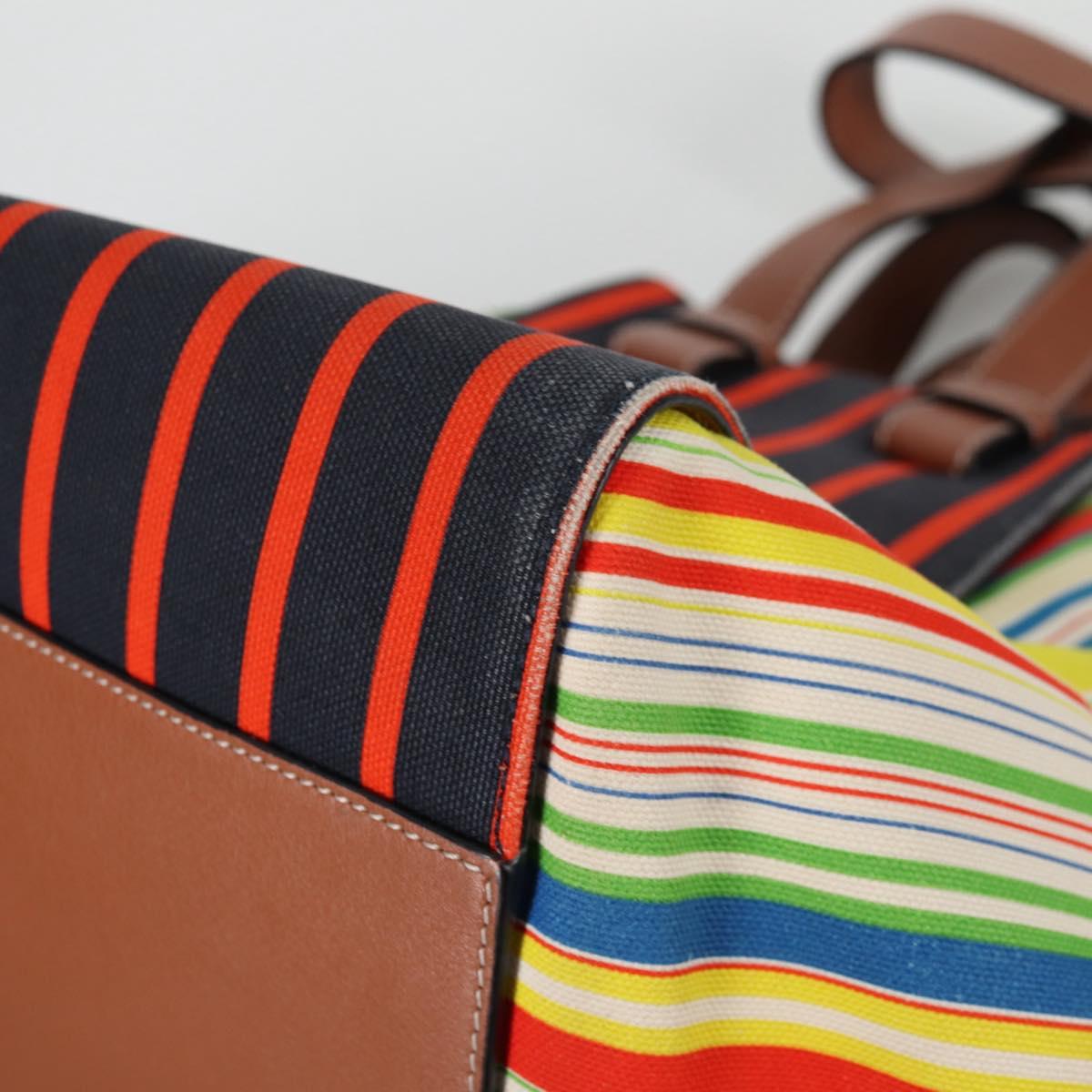 LOEWE Hand Bag Canvas 2way Multicolor Gold Auth 134870SAM