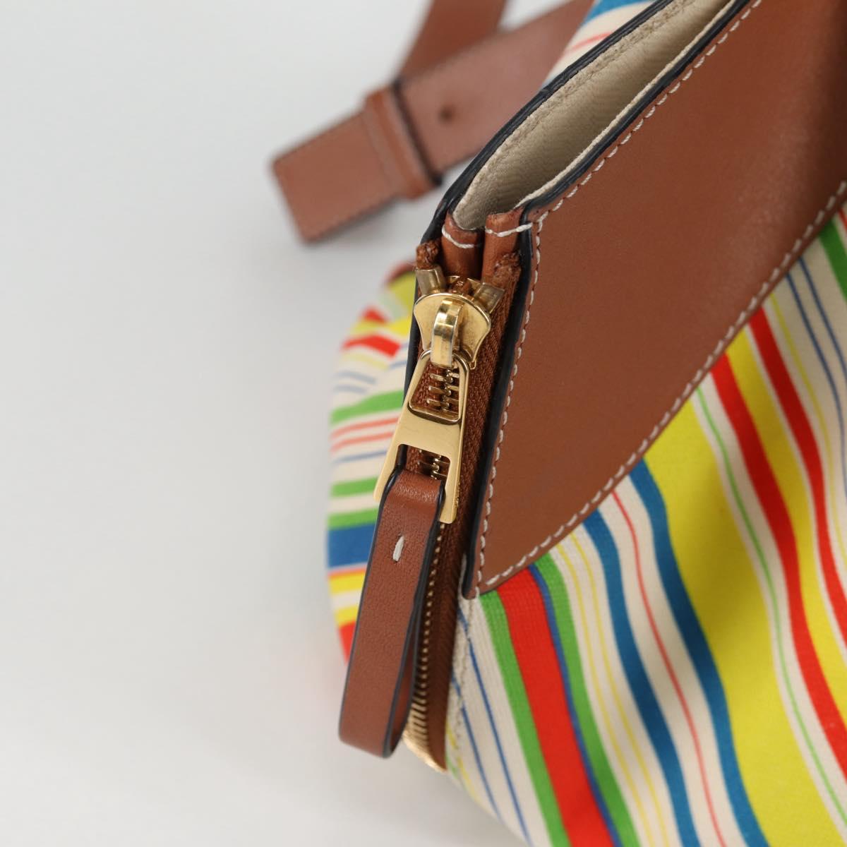 LOEWE Hand Bag Canvas 2way Multicolor Gold Auth 134870SAM