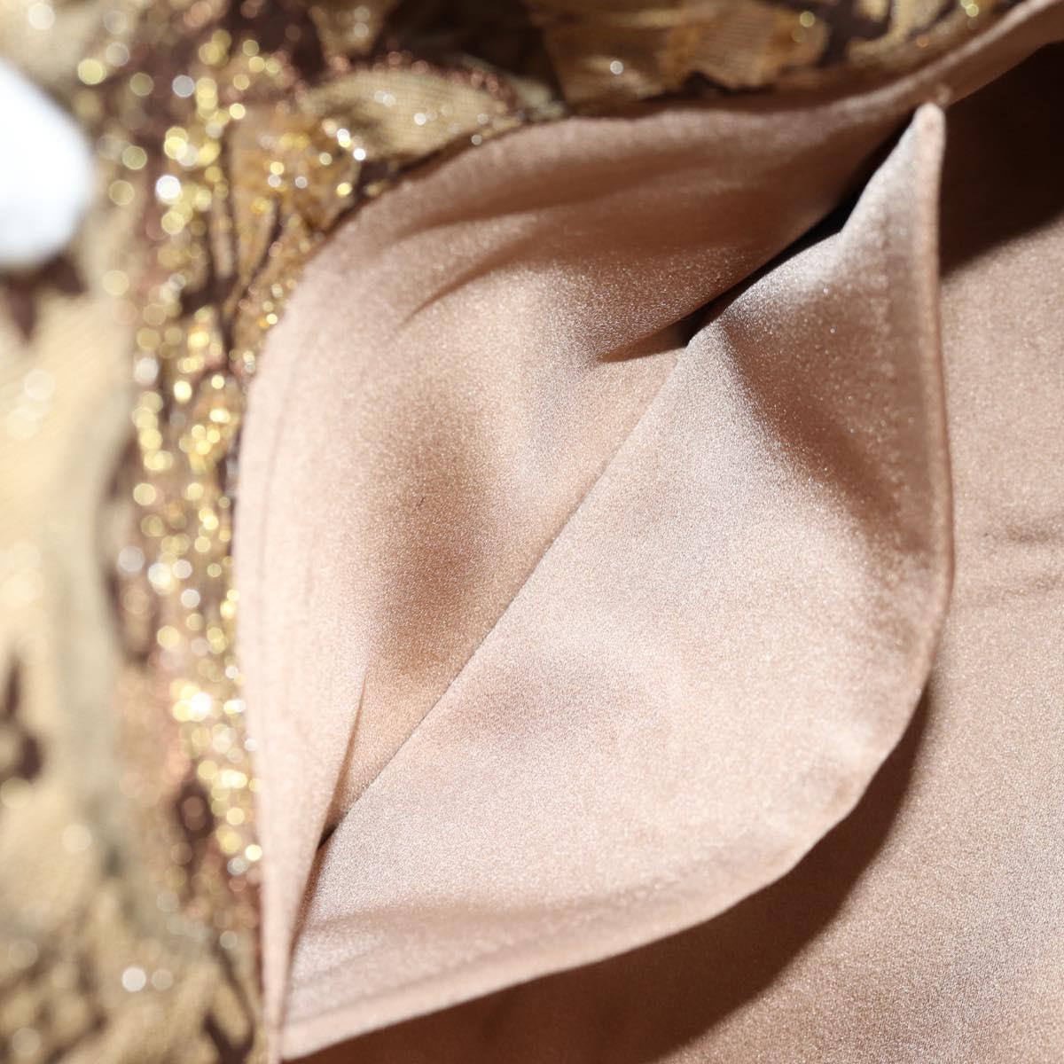 LOUIS VUITTON Monogram Brocade Tari Clutch Bag Gold M93142 LV Auth 134873V