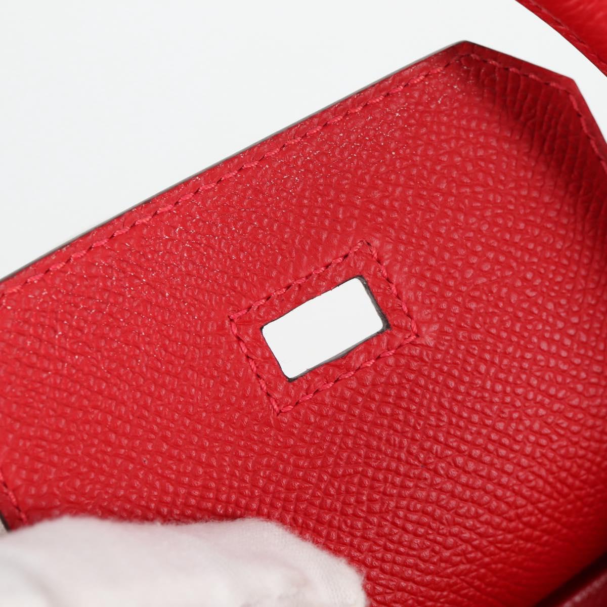 HERMES Birkin 30 Hand Bag Leather Red Silver Auth 134875SM