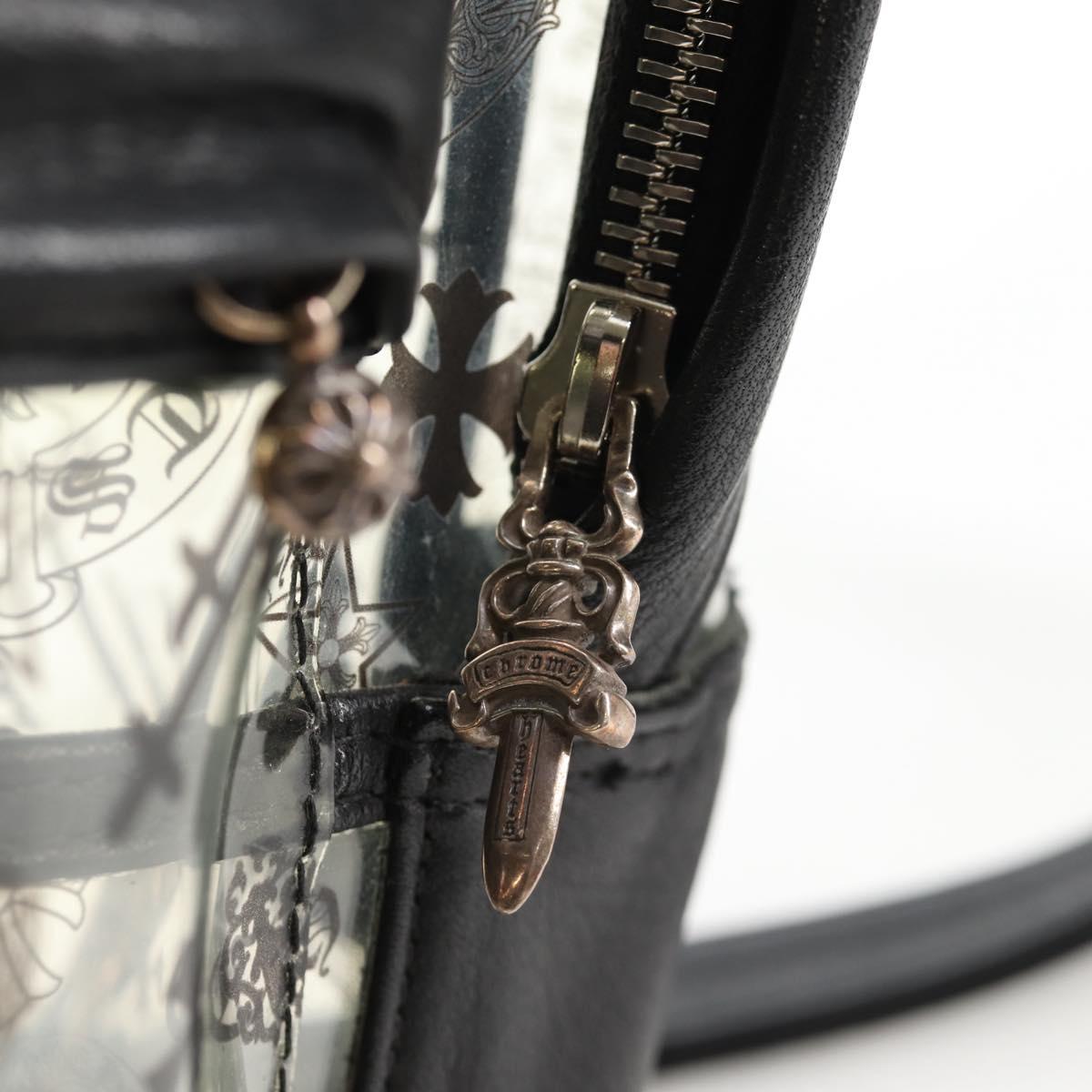 Chrome Hearts PVC BACK TO SCHOOL Backpack Vinyl Leather Black Auth 134876SAM