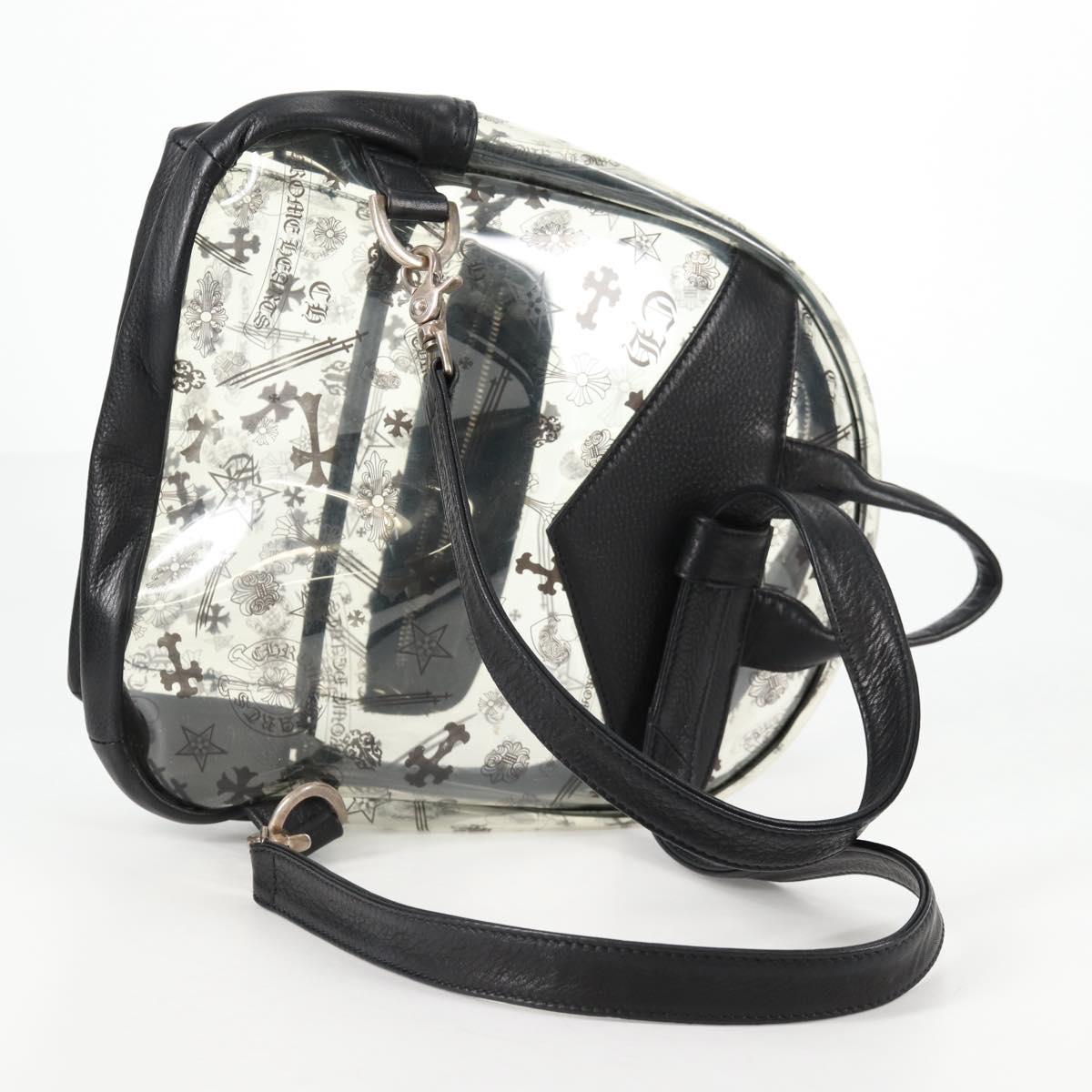 Chrome Hearts PVC BACK TO SCHOOL Backpack Vinyl Leather Black Auth 134876SAM