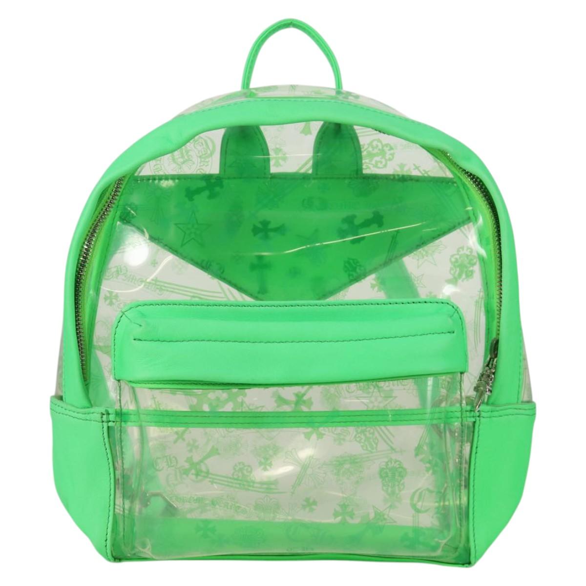 Chrome Hearts PVC BACK TO SCHOOL Backpack Vinyl Leather Green Auth 134877SAM