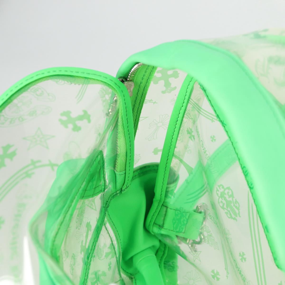 Chrome Hearts PVC BACK TO SCHOOL Backpack Vinyl Leather Green Auth 134877SAM