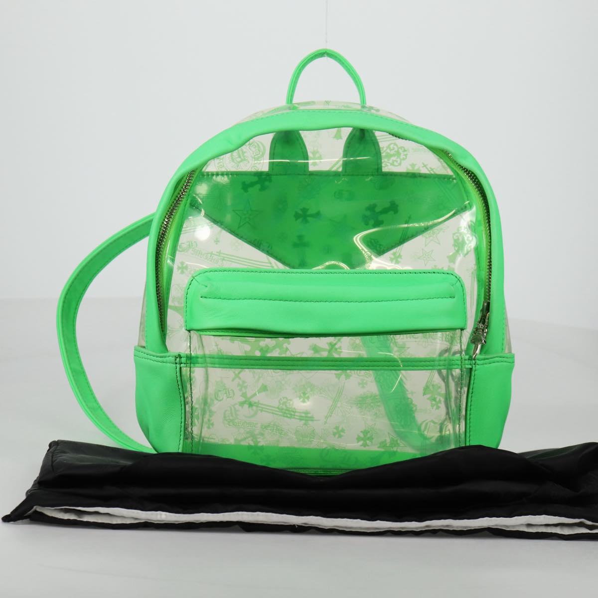 Chrome Hearts PVC BACK TO SCHOOL Backpack Vinyl Leather Green Auth 134877SAM